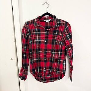 Old Navy Red Plaid Button-Up Shirt, size XS